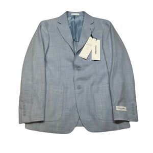 Calvin Klein Slim Fit Sport Coat Mens 38R 38‎ Light Blue Modern Fit Stretch $295